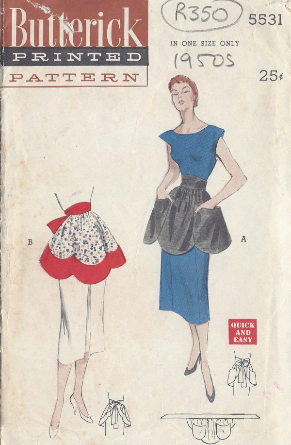 1950s-Vintage-Sewing-Pattern-APRON-ONE-SIZE-R350-251145594065