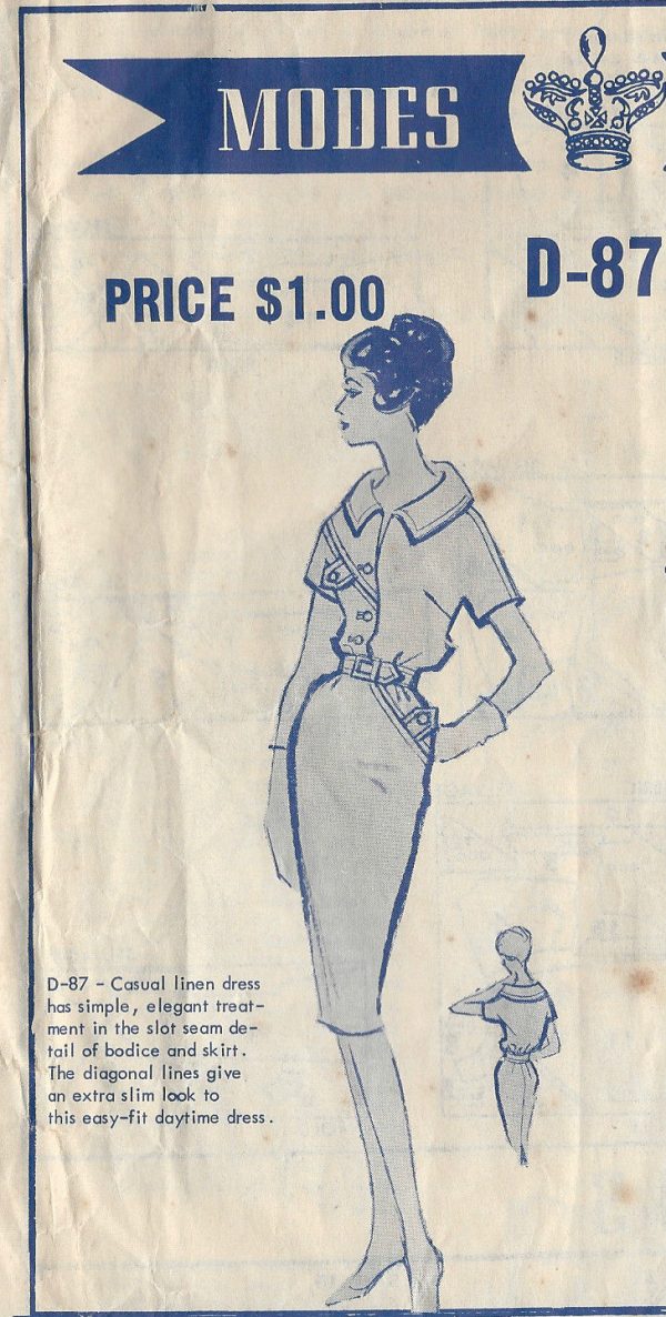 1950s-Vintage-Sewing-Pattern-B32-DRESS-R305-By-Modes-Royale-251162781525