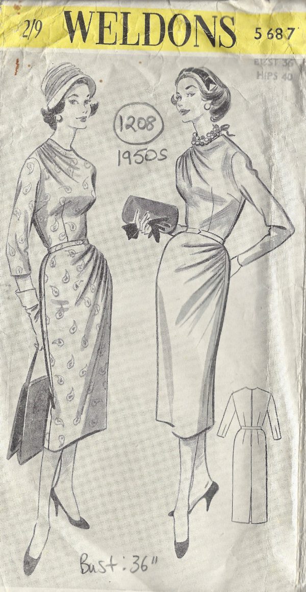 1950s-Vintage-Sewing-Pattern-B36-DRESS-1208-251501705945