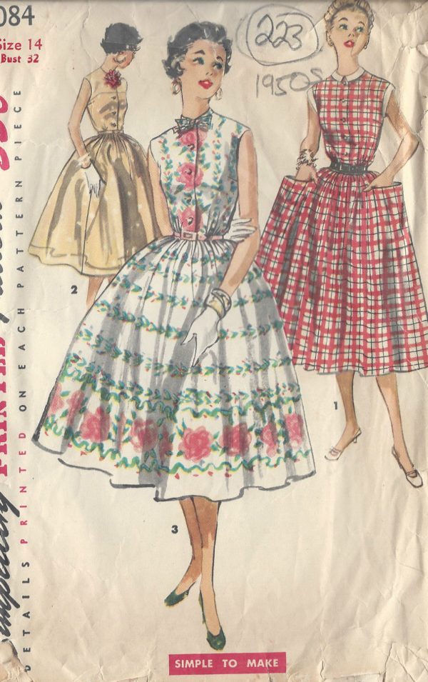 1955-Vintage-Sewing-Pattern-B32-DRESS-223-251173316275