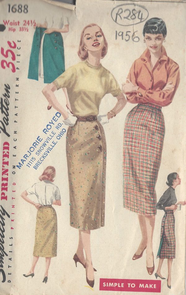 1956-Vintage-Sewing-Pattern-W24-12-SKIRT-R284-251162231215