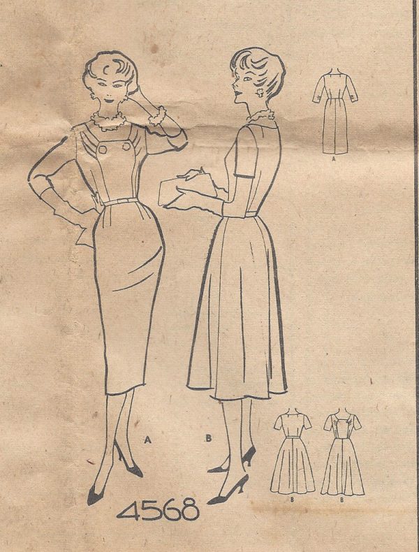 1958-Vintage-Sewing-Pattern-B35-DRESS-25-251161083055-2