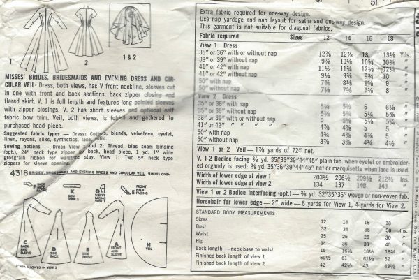 1959-Vintage-Sewing-Pattern-B36-BRIDES-BRIDESMAID-EVENING-DRESS-VEIL-1446-252004985965-2