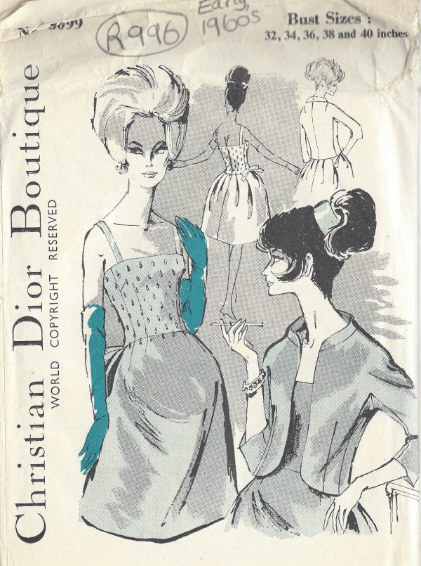 1960s-Vintage-Sewing-Pattern-B36-JACKET-DRESS-R996-By-Christan-Dior-261251255295-2