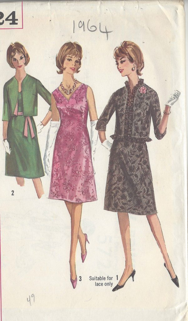1964-Vintage-Sewing-Pattern-B34-DRESS-JACKET-R686-251181556765