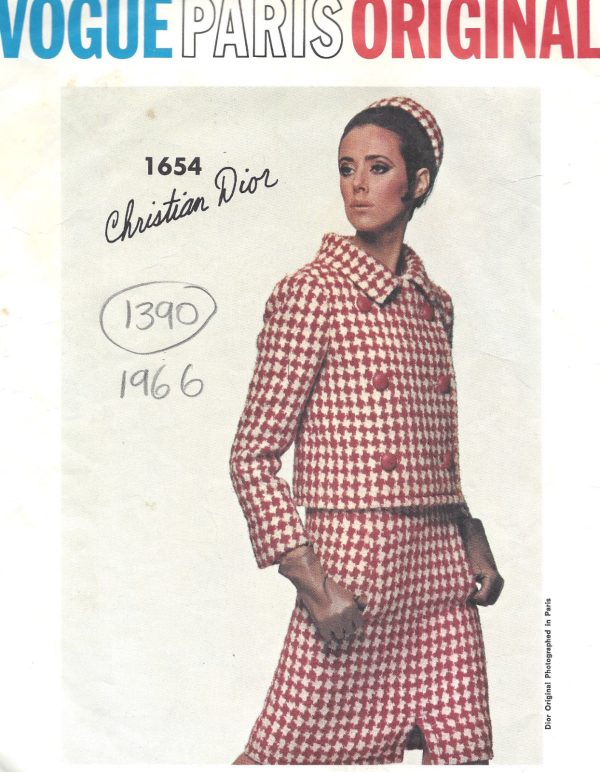 1966-Vintage-VOGUE-Sewing-Pattern-B34-SUIT-BLOUSE-JACKET-DRESS-1390-Dior-251817598615