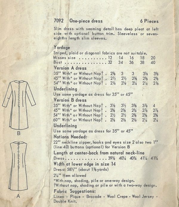 1967-Vintage-VOGUE-Sewing-Pattern-B36-DRESS-1619-262406712465-2