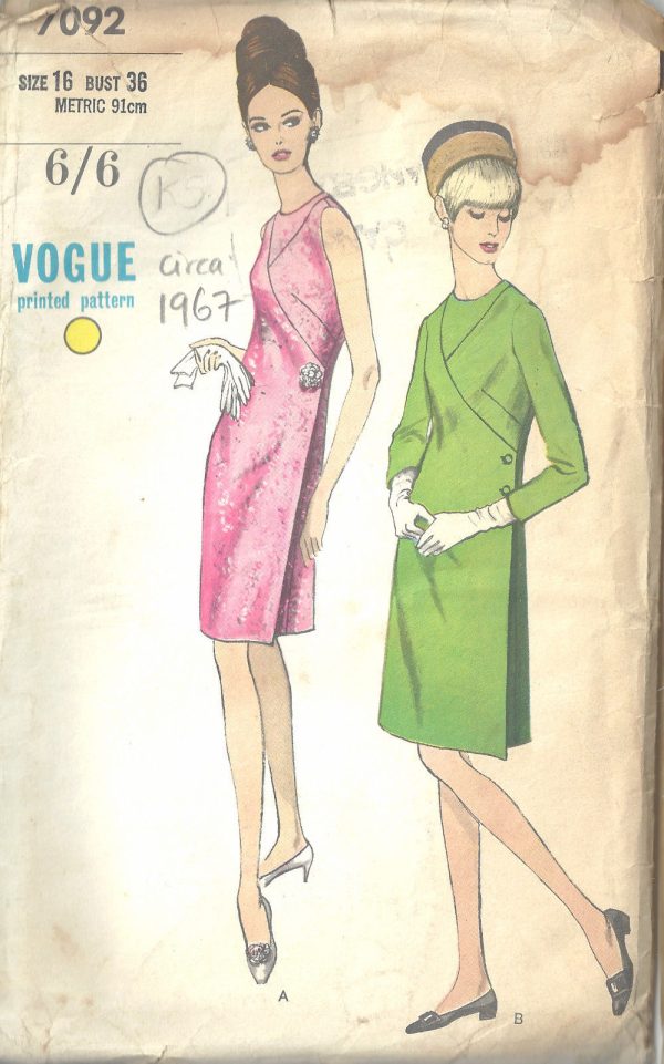 1967-Vintage-VOGUE-Sewing-Pattern-B36-DRESS-1619-262406712465