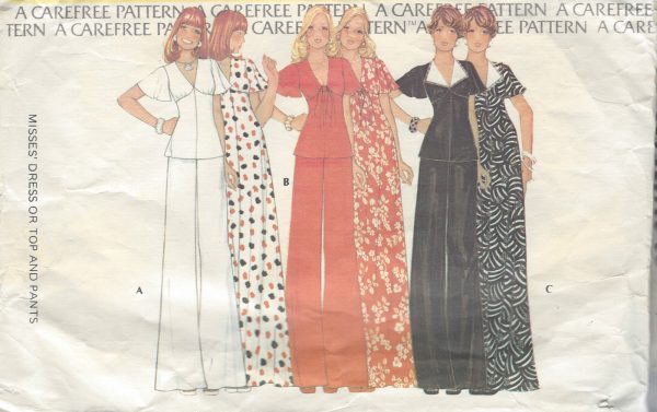 1974-Vintage-Sewing-Pattern-B36-W28-DRESS-PANTS-TOP-R748-251182392945