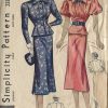 1930s-Vintage-Sewing-Pattern-B32-TWO-PIECE-DRESS-1443-252004941966