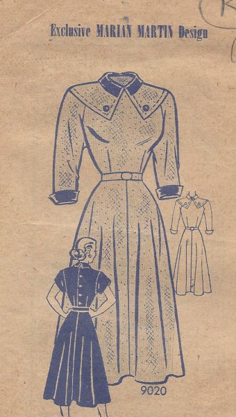 1940s-Vintage-Sewing-Pattern-B36-DRESS-R156-By-Marian-Martin-251164992806