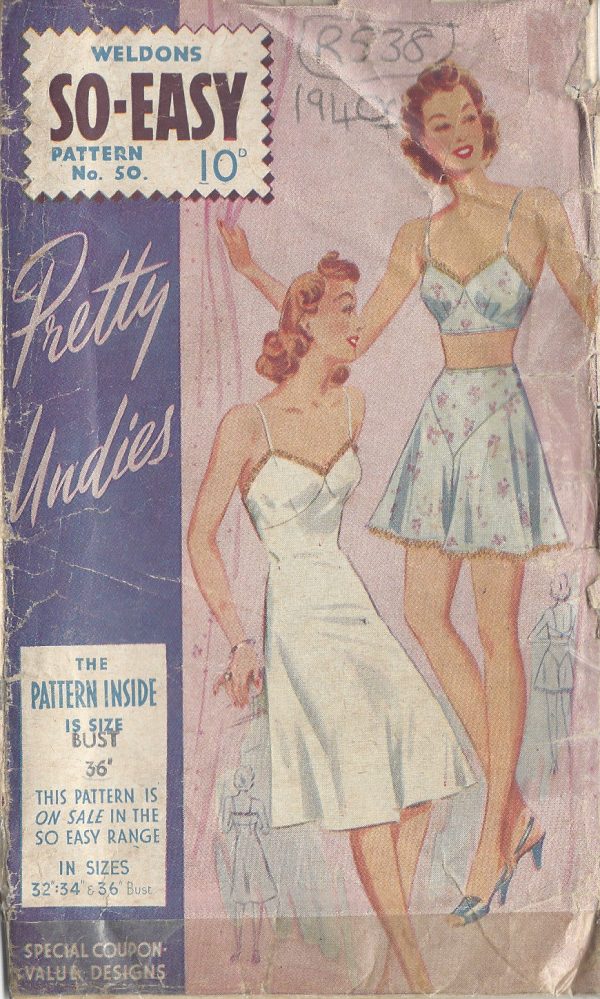 1940s-Vintage-Sewing-Pattern-SLIP-BRA-KNICKERS-B36-R538-251142438726