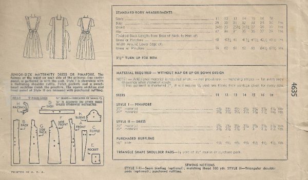 1941-WW11-Vintage-Sewing-Pattern-B29-MATERNITY-DRESS-PINAFORE-1741-252498996166-2