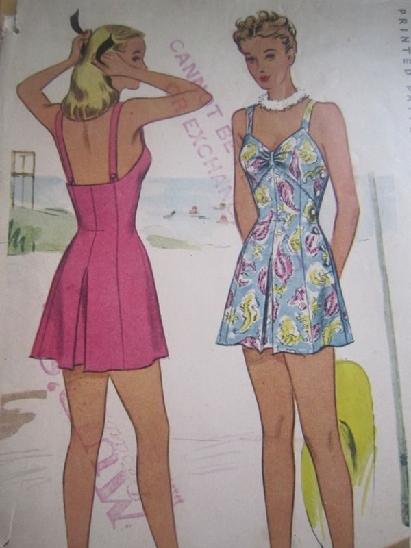 1945-Vintage-Sewing-Pattern-B40-BATHING-SUIT-TRUNKS-R906-251244436556