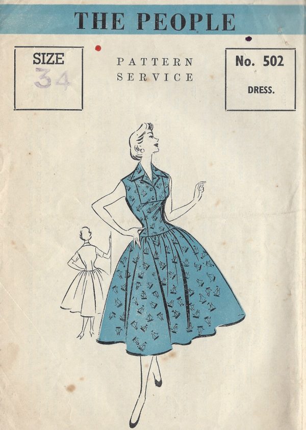 1950s-Vintage-Sewing-Pattern-B34-DRESS-1204-251501678836