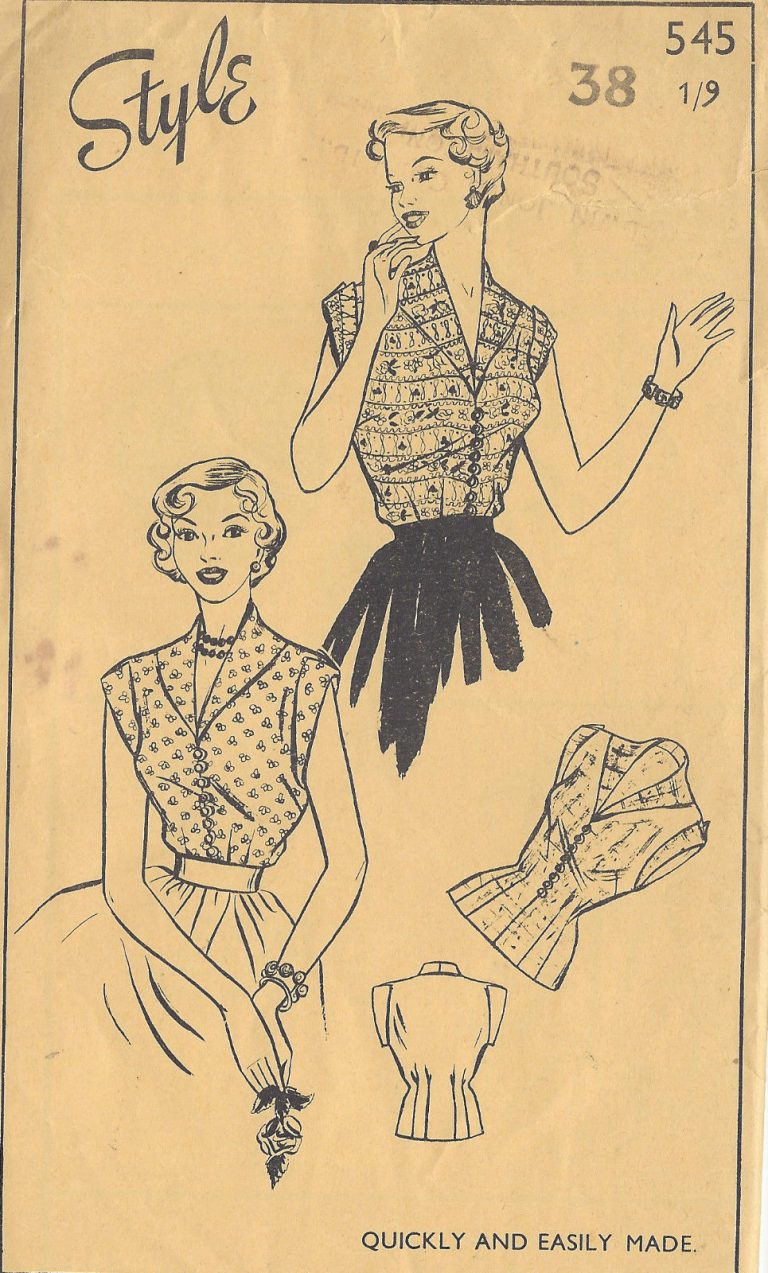 1957 Vintage Sewing Pattern B34 BLOUSE (1002) - The Vintage Pattern Shop