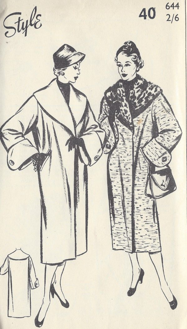 1950s-Vintage-Sewing-Pattern-B40-COAT-1321-261579401456