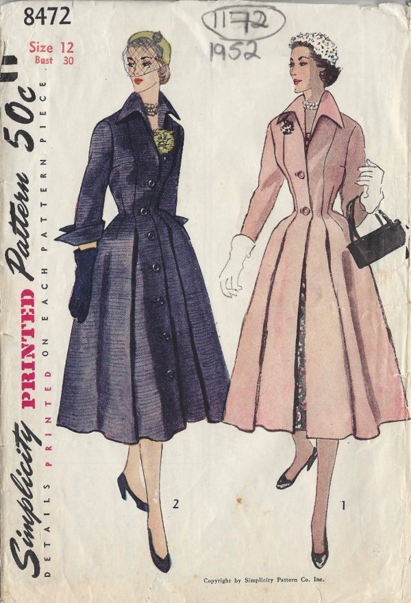 1952-Vintage-Sewing-Pattern-B30-COAT-1172-261447482266