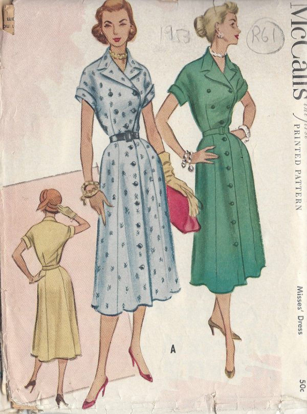1953-Vintage-Sewing-Pattern-B34-DRESS-R61-251172285836