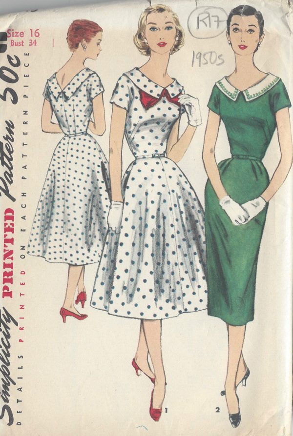 1956-Vintage-Sewing-Pattern-B34-DRESS-R17-251172241216