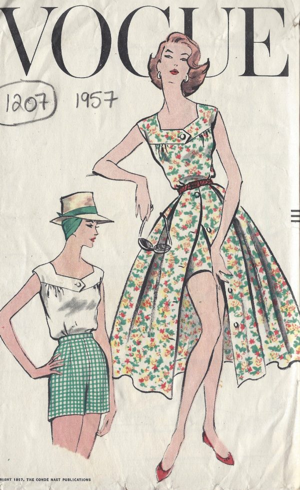 1957-Vintage-VOGUE-Sewing-Pattern-B34-BLOUSE-SKIRT-SHORTS-1207-261449207576