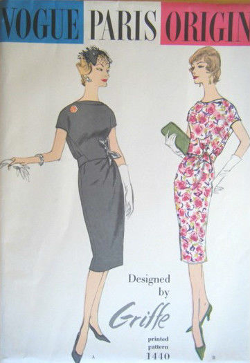 1959-Vintage-VOGUE-Sewing-Pattern-B34-DRESS-1584-By-JACQUES-GRIFFE-252315544576