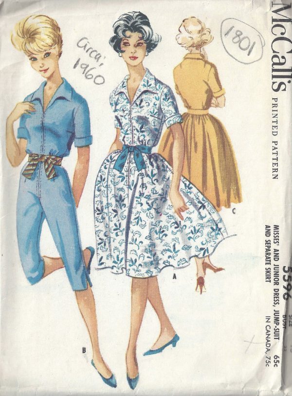1960-Vintage-Sewing-Pattern-B33-SKIRT-DRESS-JUMPSUIT-1801R-262909881586