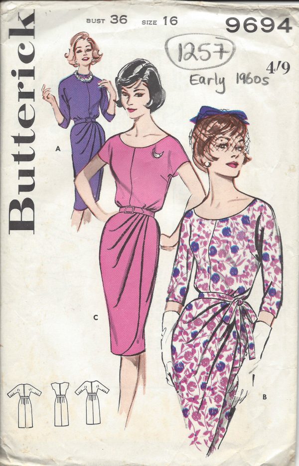 1960-Vintage-Sewing-Pattern-B36-DRESS-1257-251548559136