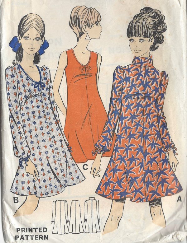 1960s-Vintage-Sewing-Pattern-B36-DRESS-R688-Barbara-Hulanicki-Biba-251181591326