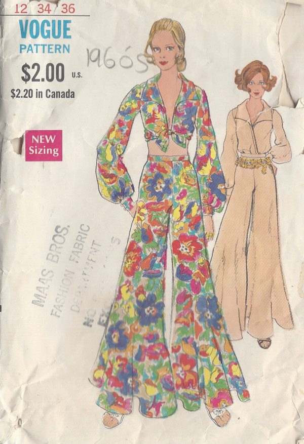 1960s-Vintage-VOGUE-Sewing-Pattern-B34-BLOUSE-PANTS-R822-261161367366