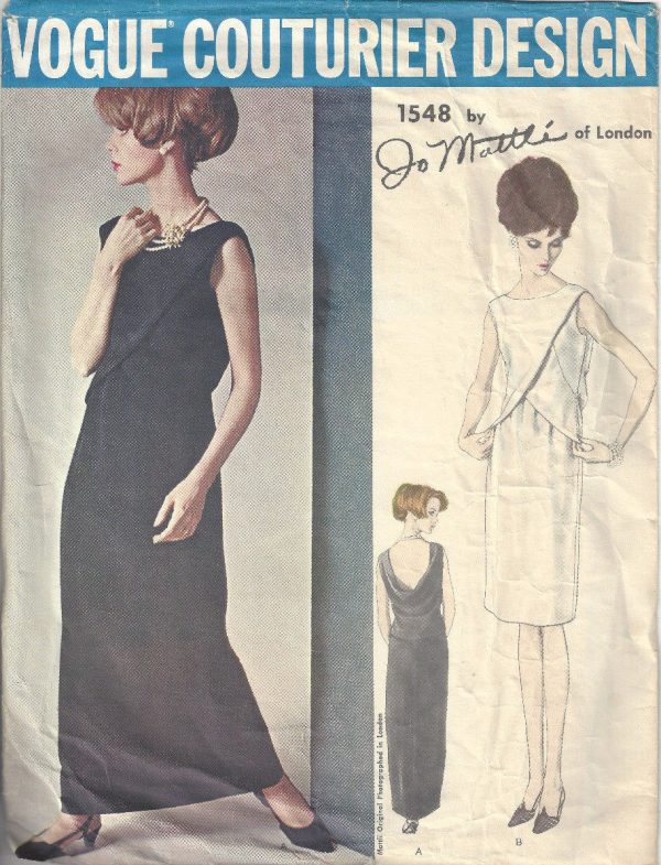 1965-Vintage-VOGUE-Sewing-Pattern-B34-EVENING-DRESS-1804-By-Jo-Mattli-262919147766