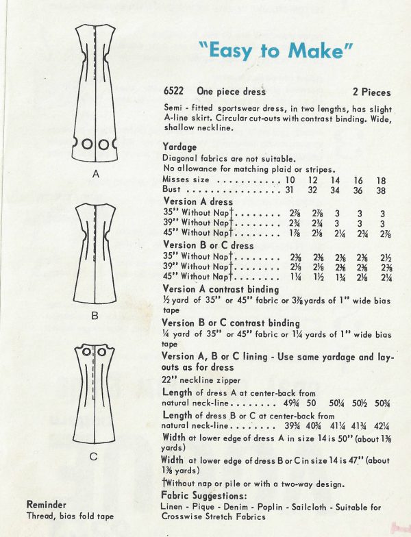 1965-Vintage-VOGUE-Sewing-Pattern-B34-MOD-DRESS-1568-262257066716-2