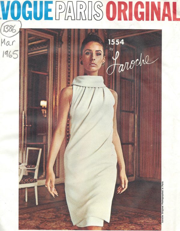 1965-Vintage-VOGUE-Sewing-Pattern-B36-DRESS-1386-By-Laroche-252432868366