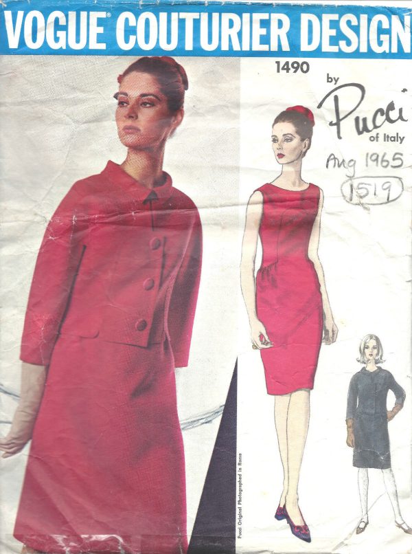 1965-Vintage-VOGUE-Sewing-Pattern-B36-JACKET-DRESS-1519R-By-PUCCI-of-ITALY-262066622136-2