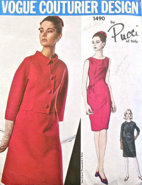 1965-Vintage-VOGUE-Sewing-Pattern-B36-JACKET-DRESS-1519R-By-PUCCI-of-ITALY-262066622136
