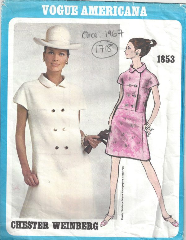 1967-Vintage-VOGUE-Sewing-Pattern-B36-DRESS-1718-By-CHESTER-WEINBERG-252518864586