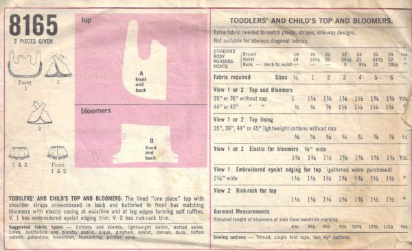 1969-Childrens-Vintage-Sewing-Pattern-S4-B23-TOP-BLOOMERS-C19-252521380666-2