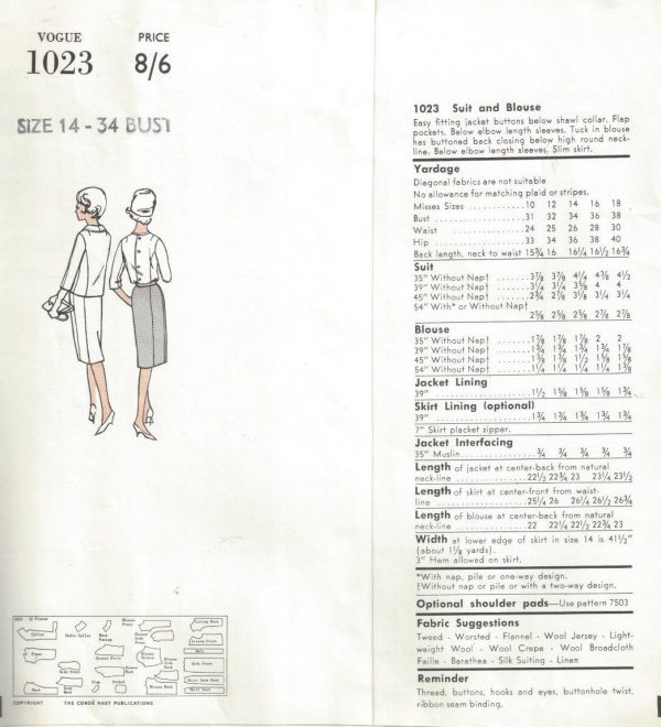 196Os-Vintage-VOGUE-Sewing-Pattern-B34-SUIT-SKIRT-JACKET-BLOUSE-1728-252518873086-2