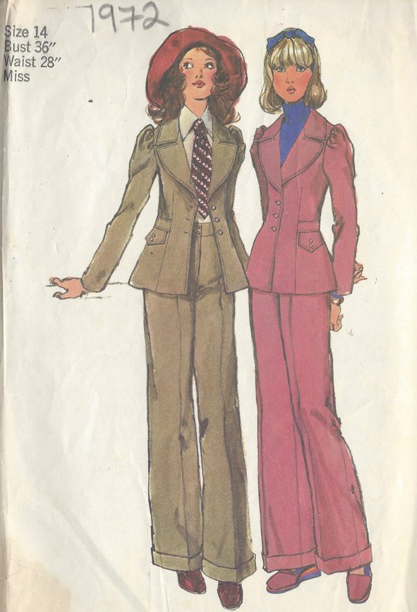 1972-Vintage-Sewing-Pattern-B36-W28-PANTS-JACKET-R695-251181607296