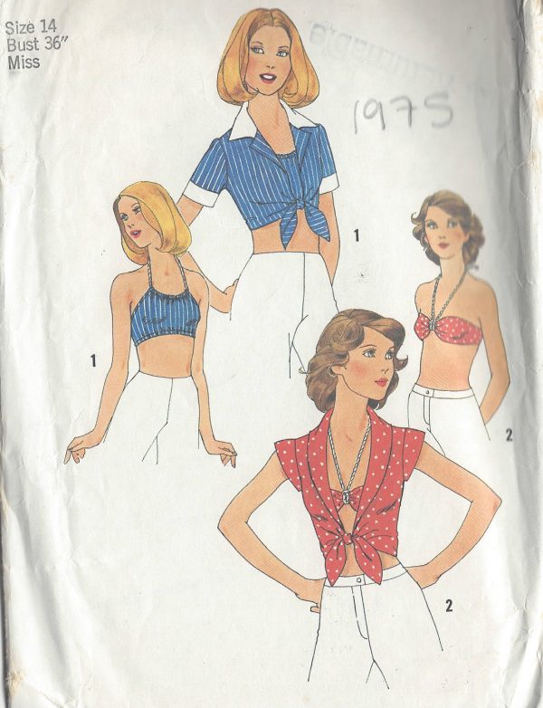 1975-Vintage-Sewing-Pattern-B36-TOP-HALTER-TOP-BRA-R694-251181604876-3