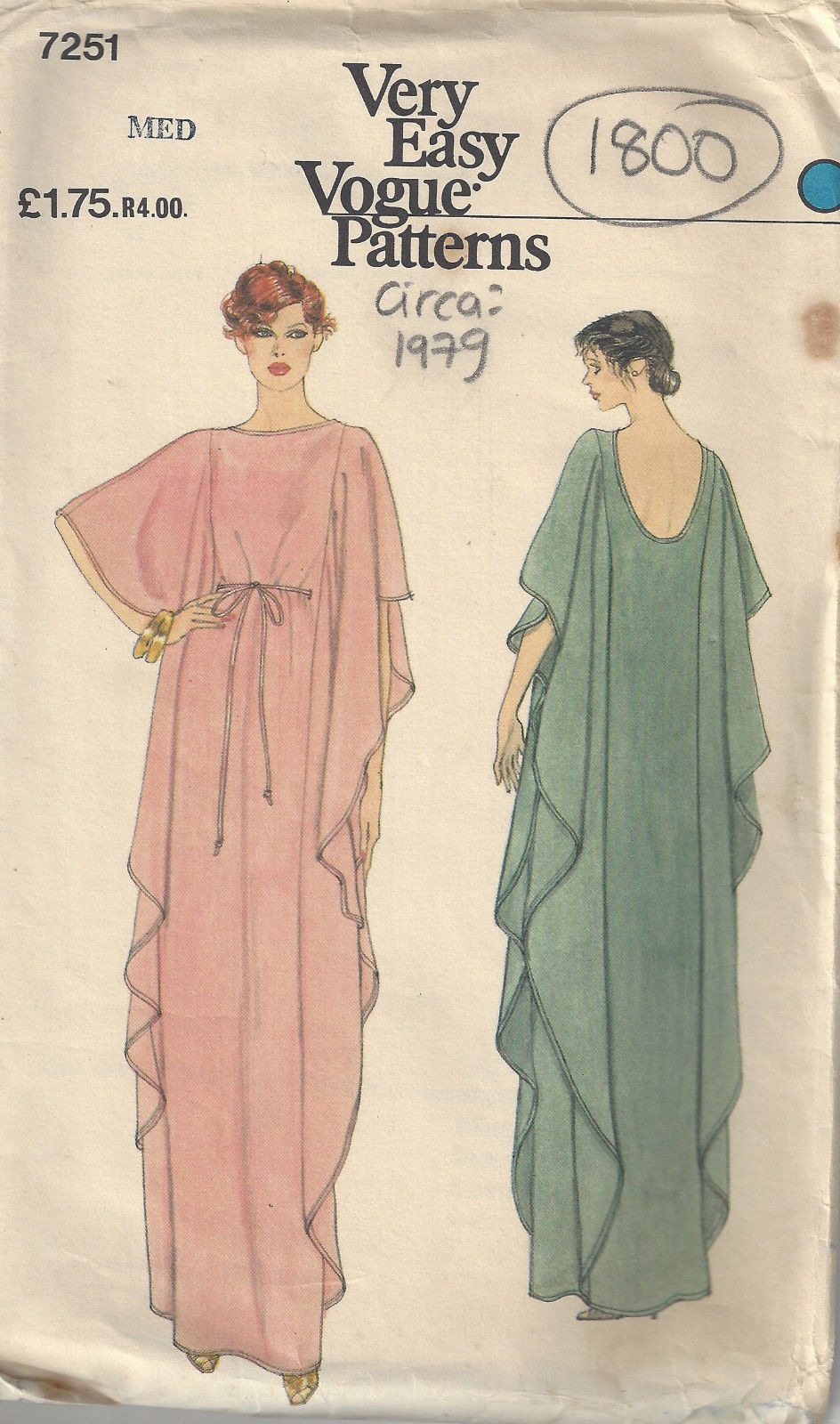 Vintage Caftan Knit Fabric Dresses Stretch and Sew Pattern #2035 1970's Caftan Vintage Pattern Uncut Mid Century Modern Dress Pattern