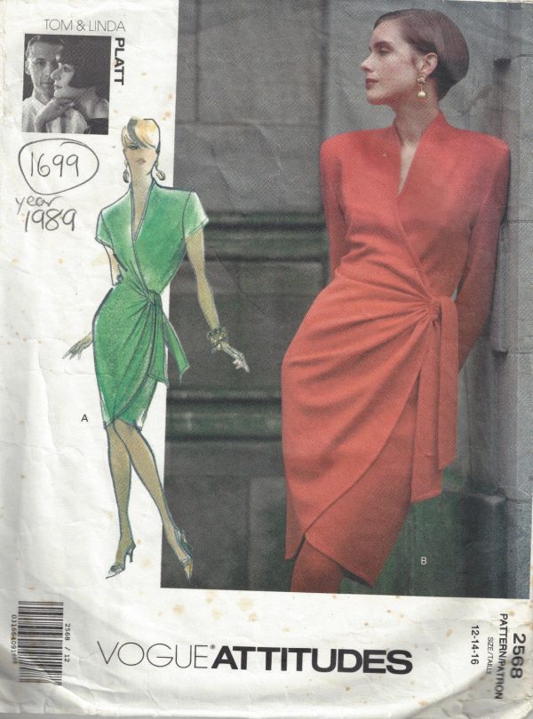 1989-Vintage-VOGUE-Sewing-Pattern-DRESS-B34-36-38-1699-By-Tom-Linda-Platt-262557532416