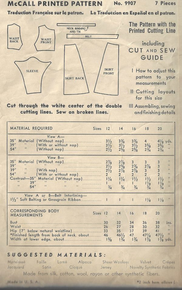 1938-Vintage-Sewing-Pattern-B34-DRESS-1640-252383665877-2