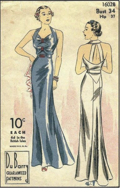 1939-Vintage-Sewing-Pattern-B34-EVENING-DRESS-R957-261203688417
