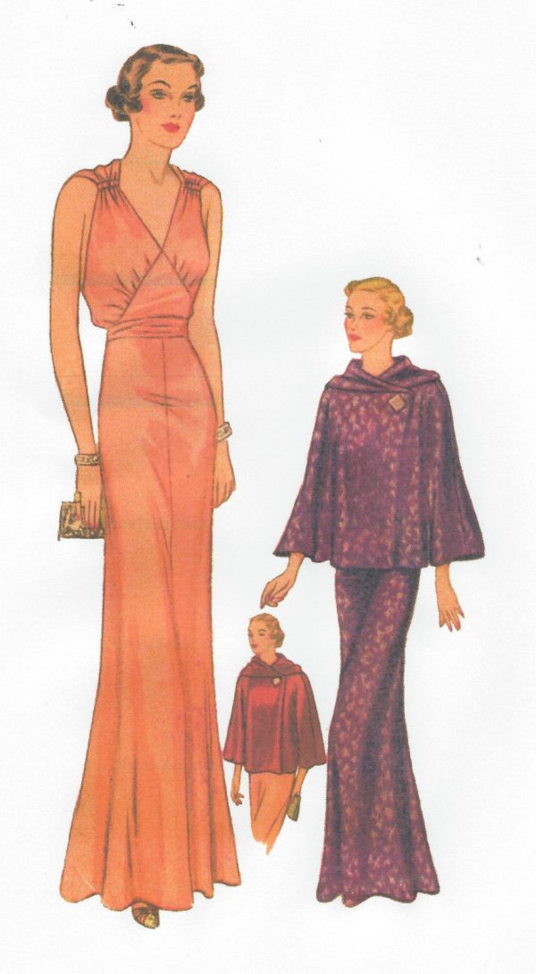 1939-Vintage-Sewing-Pattern-B36-EVENING-DRESS-CAPE-R958-261204166317-3
