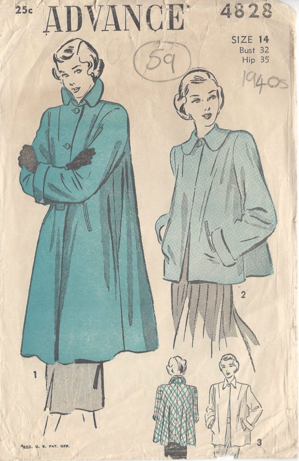 1940s-Vintage-Sewing-Pattern-B32-COAT-59-251149288877