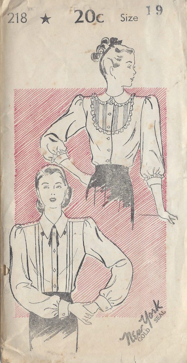 1940s-Vintage-Sewing-Pattern-B37-BLOUSE-R928-251255073967