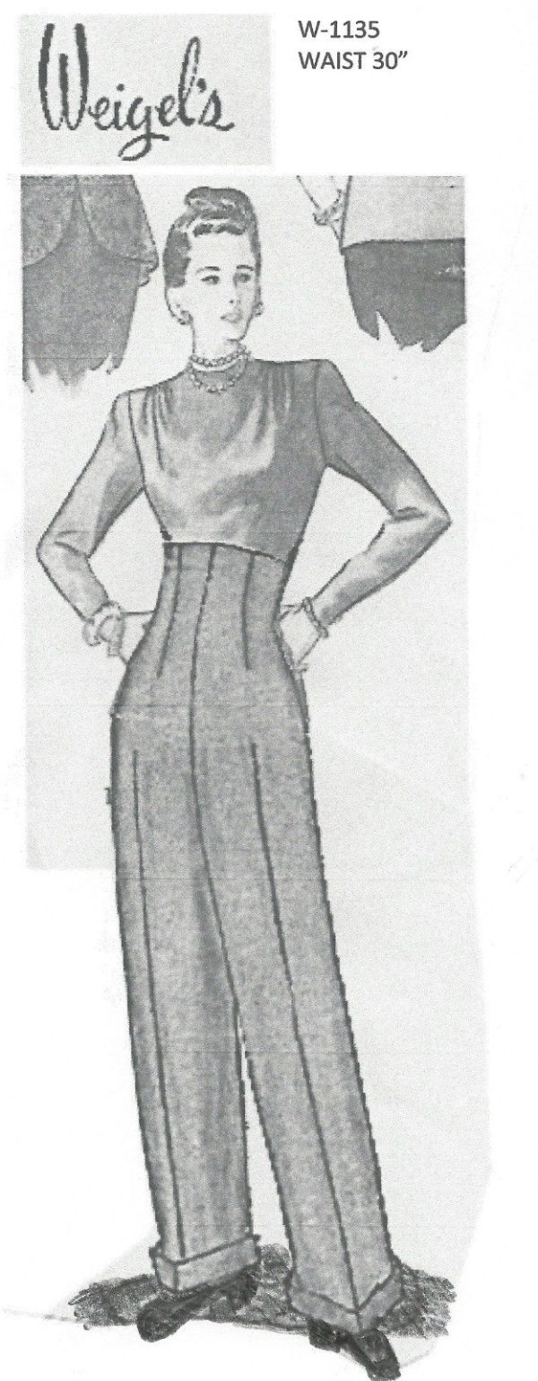 1940s-WW2-Vintage-Sewing-Pattern-W30-WOMENS-PANTS-TROUSERS-W1135-30-252119834207