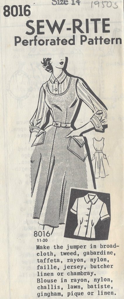 1950s Vintage Sewing Pattern B32 Dress And Blouse R79 By Sew Rite 8016 The Vintage Pattern Shop