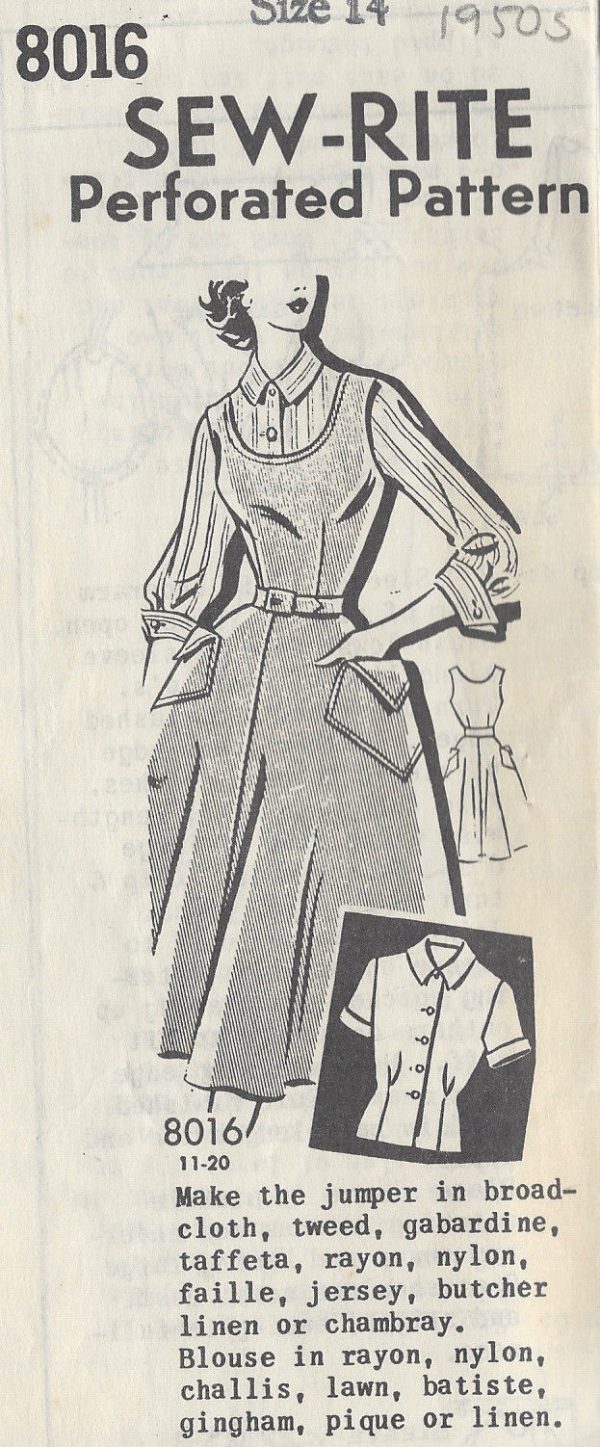 1950s Vintage Sewing Pattern B32